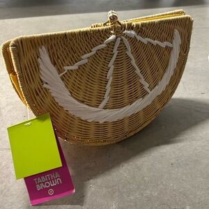 NWT Limited Edition Tabitha Brown x Target Lemon Woven Clutch